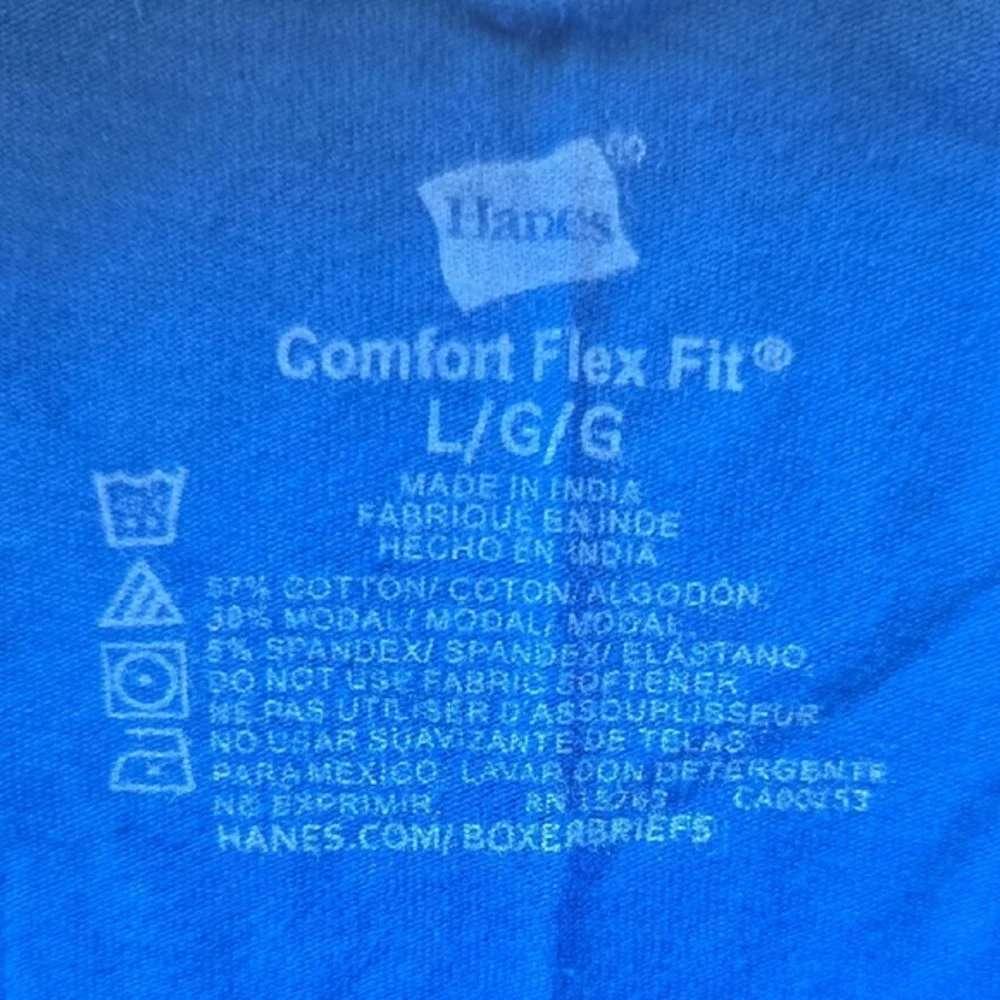 Hanes Blue Boxer Briefs with Elastic Waistband - Picture 2 of 5